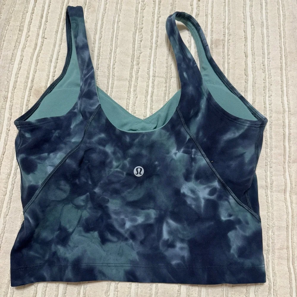 Lululemon Align Cropped Tank Top Diamond Dye Silver Blue - Picture 4 of 6